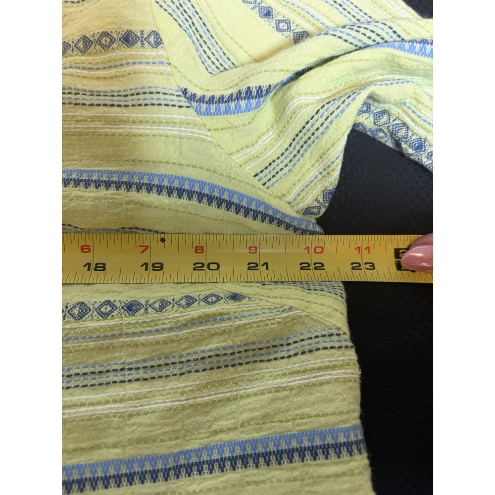 Habitat Clothing Lime Green Cotton Tunic Top~L~3/4 Sleeve Button Back Lagenlook - Picture 12 of 15